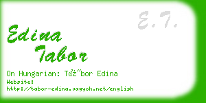 edina tabor business card